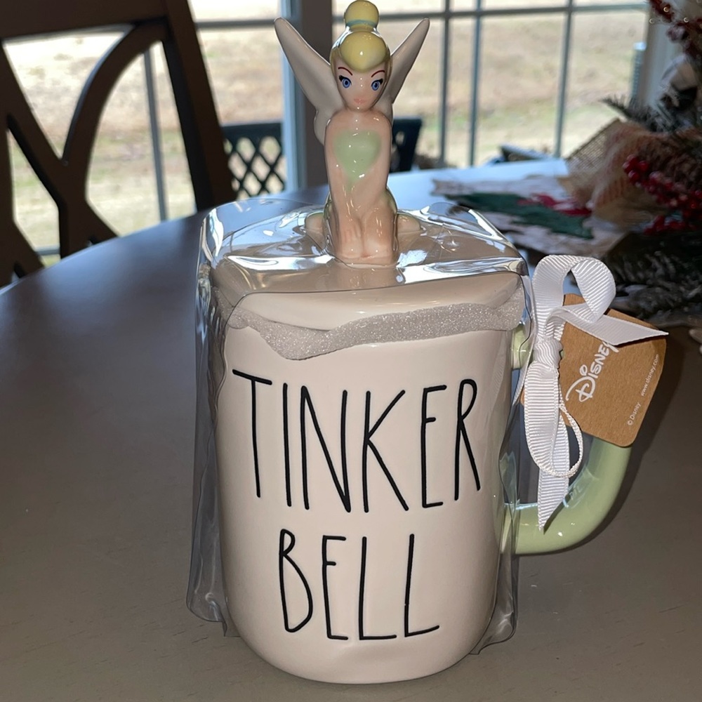 Rae Dunn Tinkerbell Mug with Green Handle